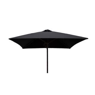 DestinationGear Classic Wood 6.5 ft. Square Patio Umbrella in Black Polyester 1229 - The Home Dep... | The Home Depot