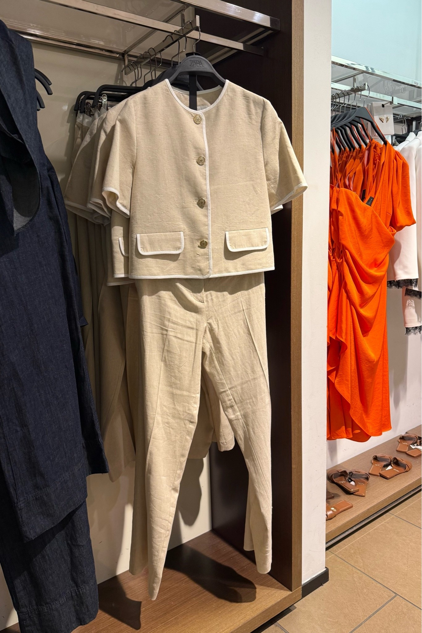 This linen blend set is so chic ! I love the color and the cream piping detail on the top .

#LTKSeasonal