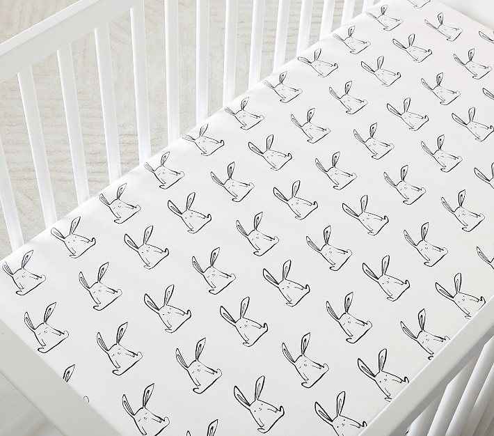 Funny Bunny Organic Crib Fitted Sheet | Pottery Barn Kids