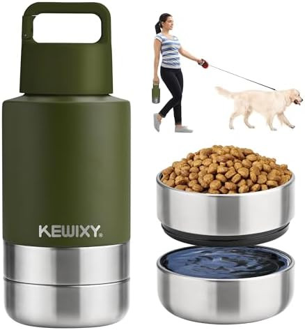 Insulated Dog Travel Water Bottle with Detachable Bowls, 3 in 1 Portable Dog Water Bottle Dispens... | Amazon (US)