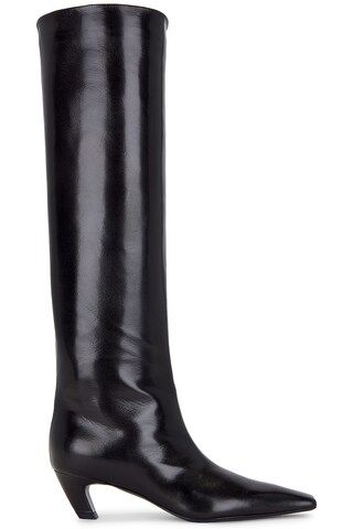 KHAITE Davis Knee High Boots in Black | FWRD | FWRD 