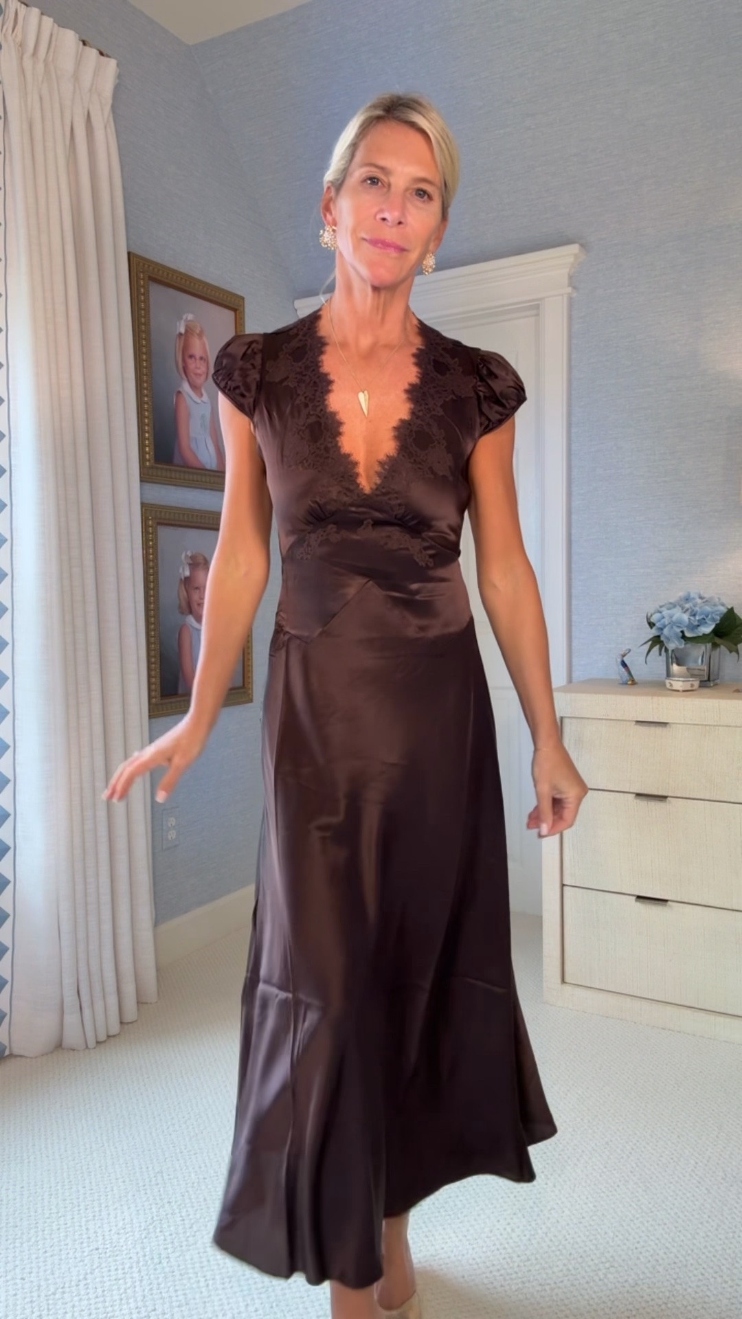 Going to a rehearsal dinner in nyc and this lace trim dress is perfect!  Paired with  gold clutch, gold cuff bracelet, heavy gold ring and gold heel sandals.
