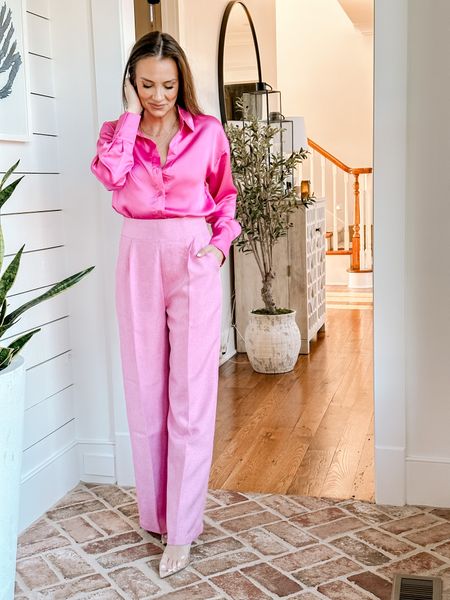 Monochromatic Barbie pink outfit that’s perfect for everything from brunch with the girls to office wear. Wearing size Small. 🤍

#LTKstyletip #LTKworkwear #LTKFind
