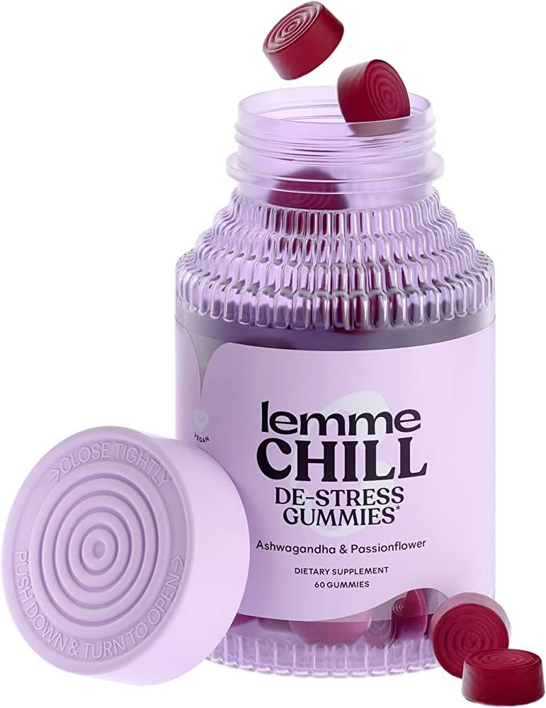 Lemme Chill Stress Relief Gummies with 300mg KSM-66 Ashwagandha, Lemon Balm, Passionflower & Goji... | Amazon (US)
