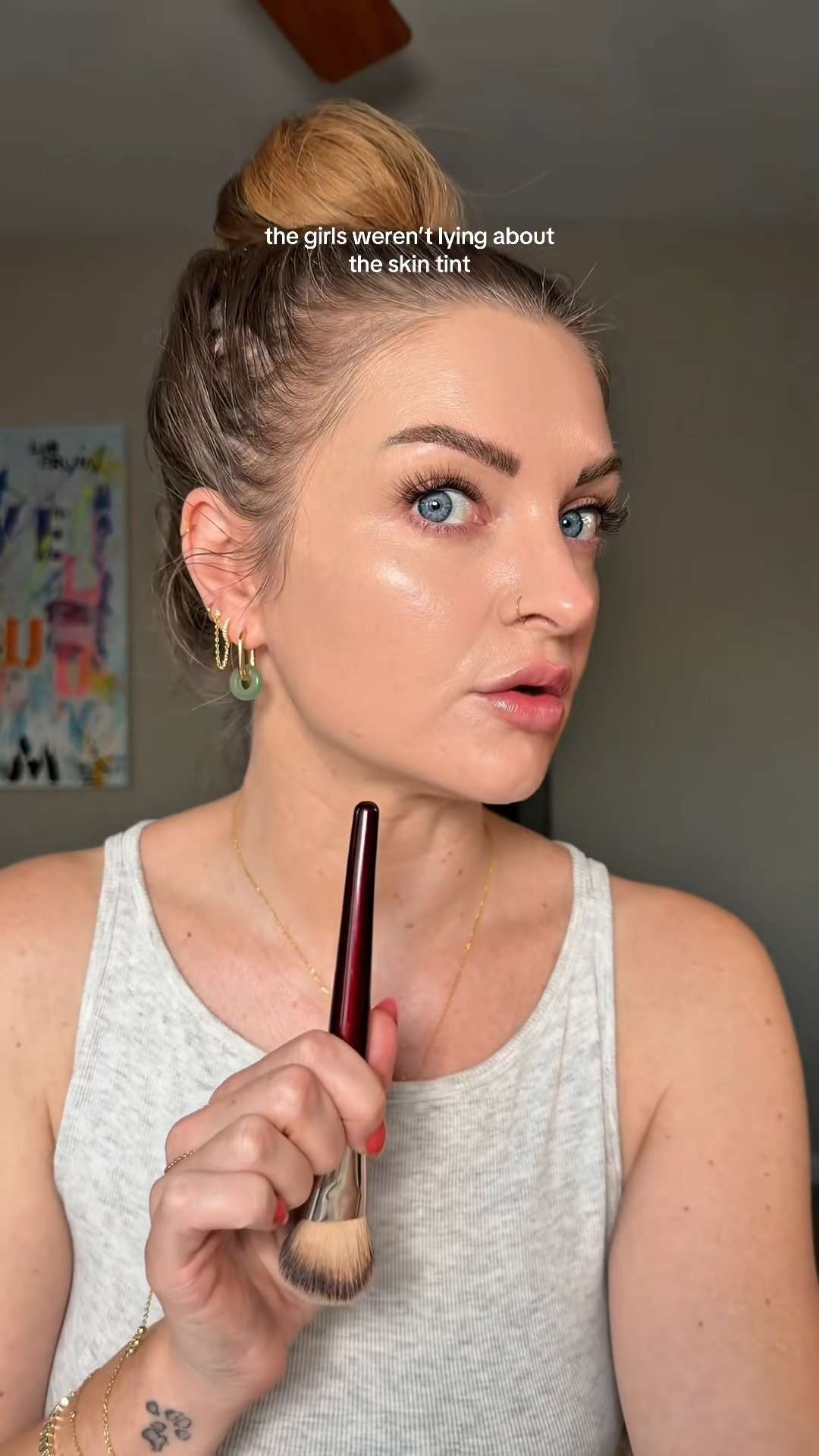 a skin tint that looks like a light to medium coverage foundation.... the best combo 😍 

 