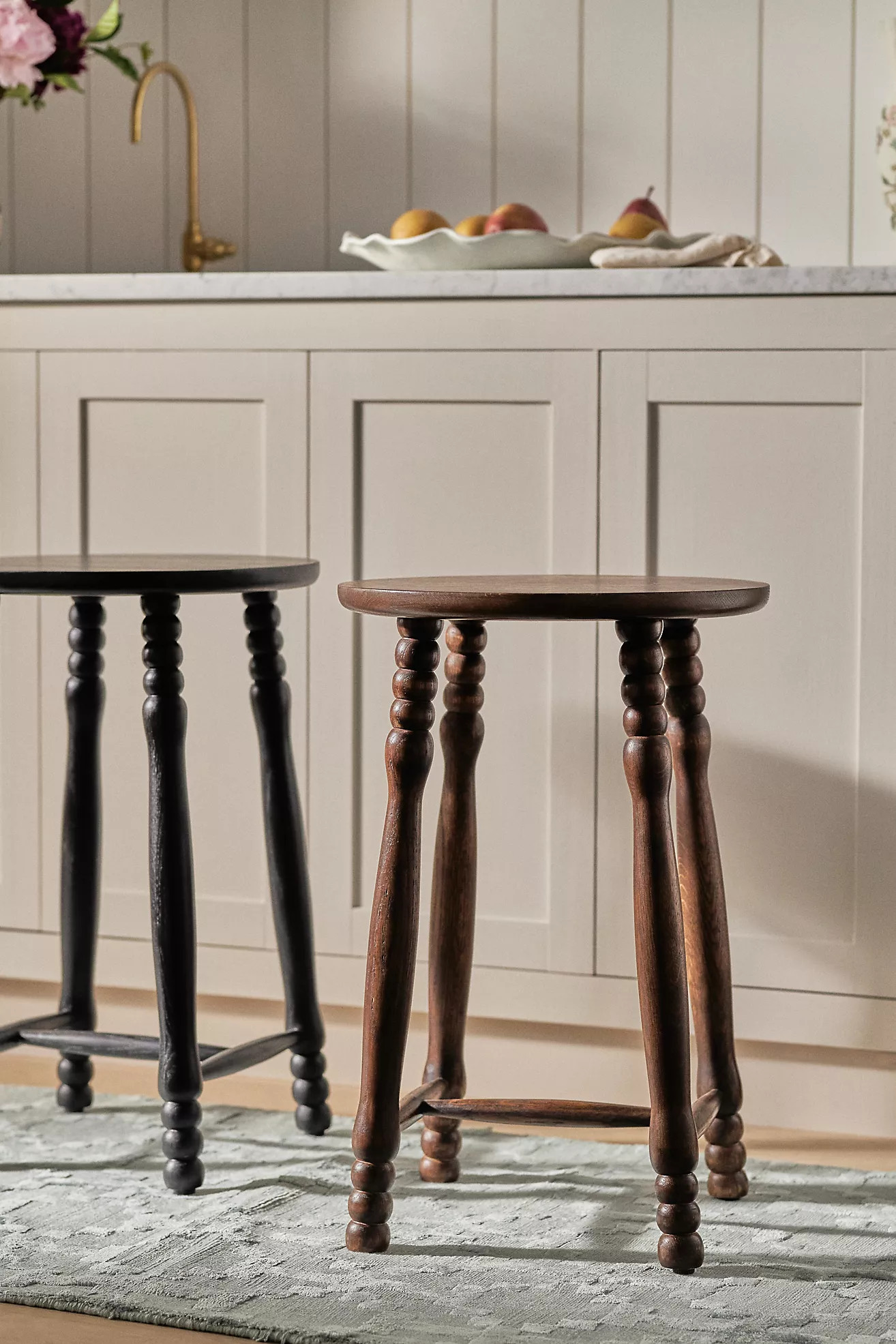 Pierre Turned Wood Counter Stool | Anthropologie (US)
