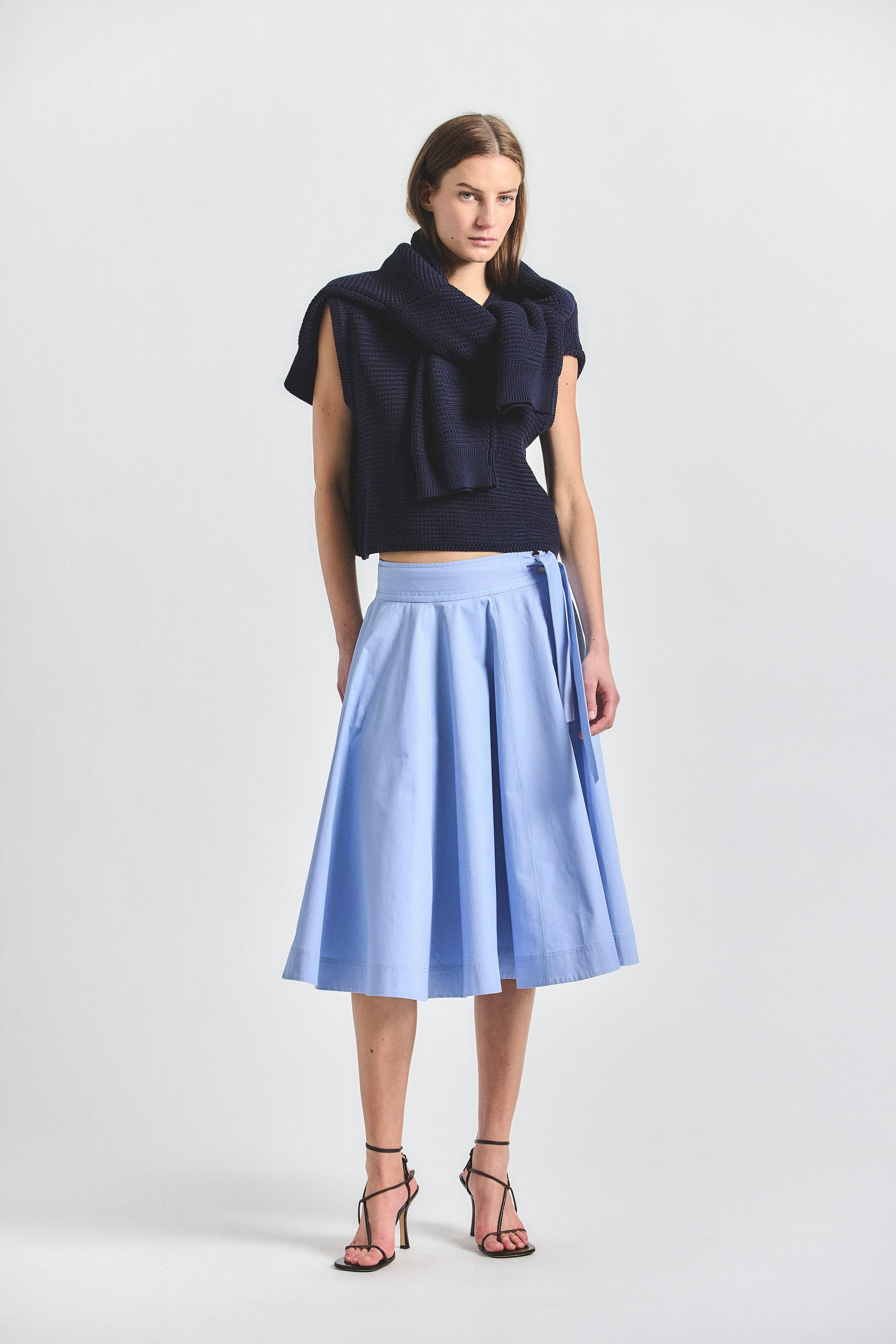 Sage Wrap Skirt - Light Blue | Derek Lam
