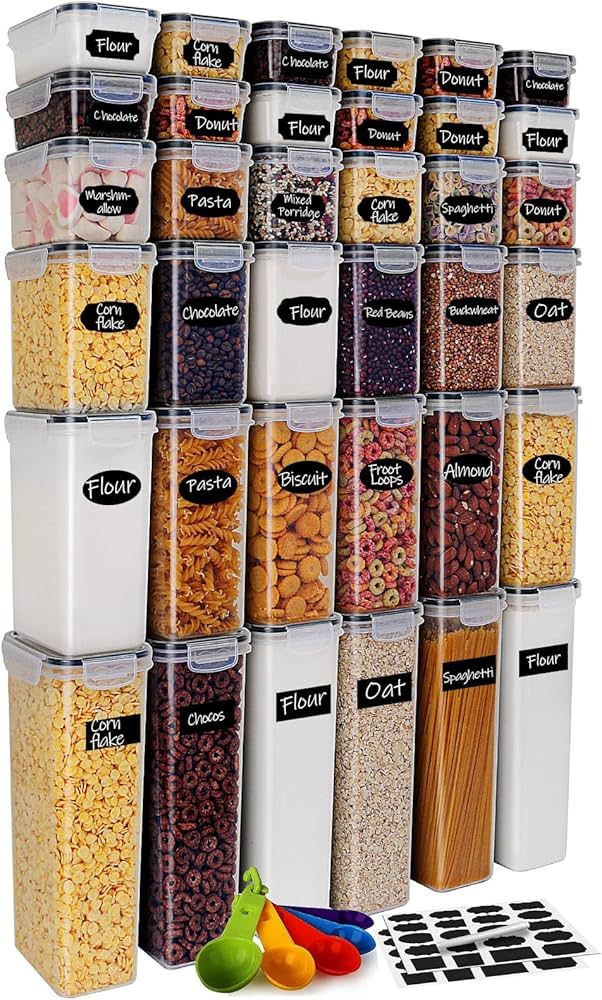 Airtight Food Storage Containers 36-Piece Set, Kitchen & Pantry Organization, BPA Free Plastic St... | Amazon (US)