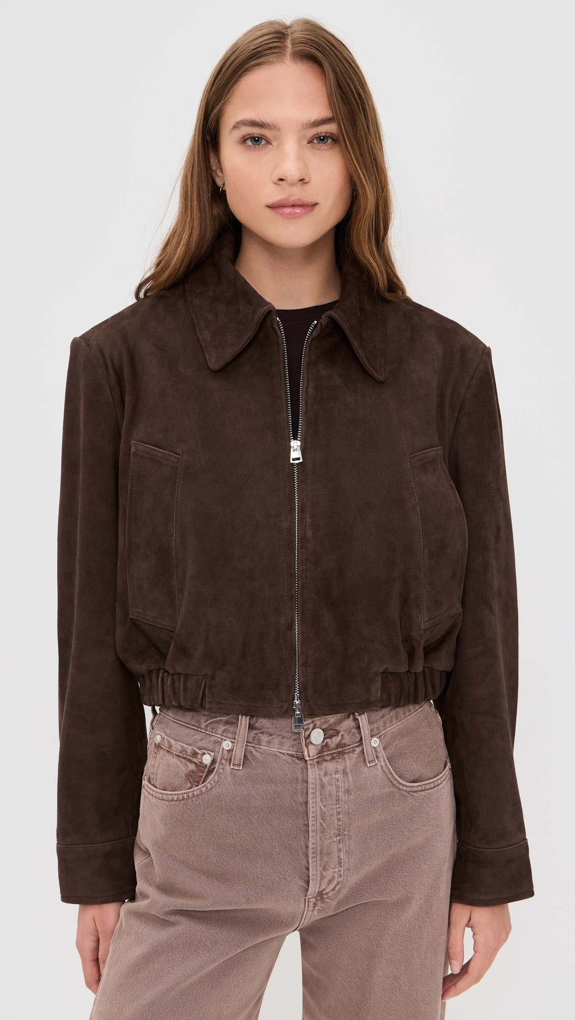 Nahla Cropped Suede Jacket | Shopbop