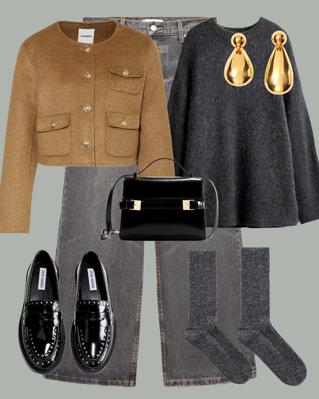 Sandro cropped jacket in brown combined with gray

#LTKdeutschland #LTKautumn #LTKstyletip