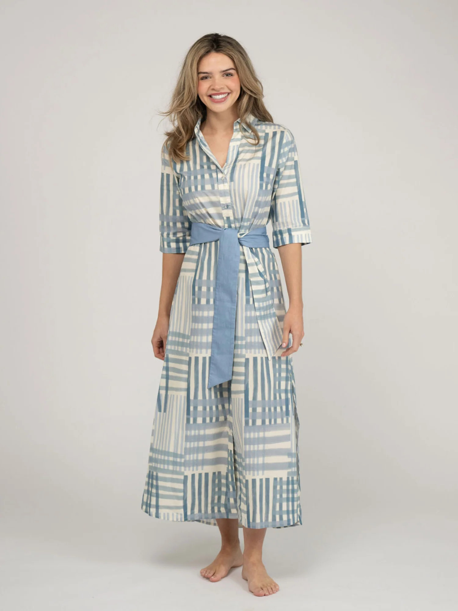 The Eloise Dress | Blue Check | Beau & Ro