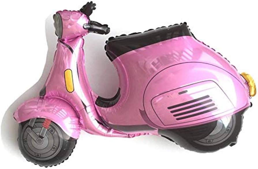 Scooter Balloon, 38", Red, Pink, Blue, Green Scooter Balloon, Vespa, Moped, Green, Paris, Paris P... | Amazon (US)