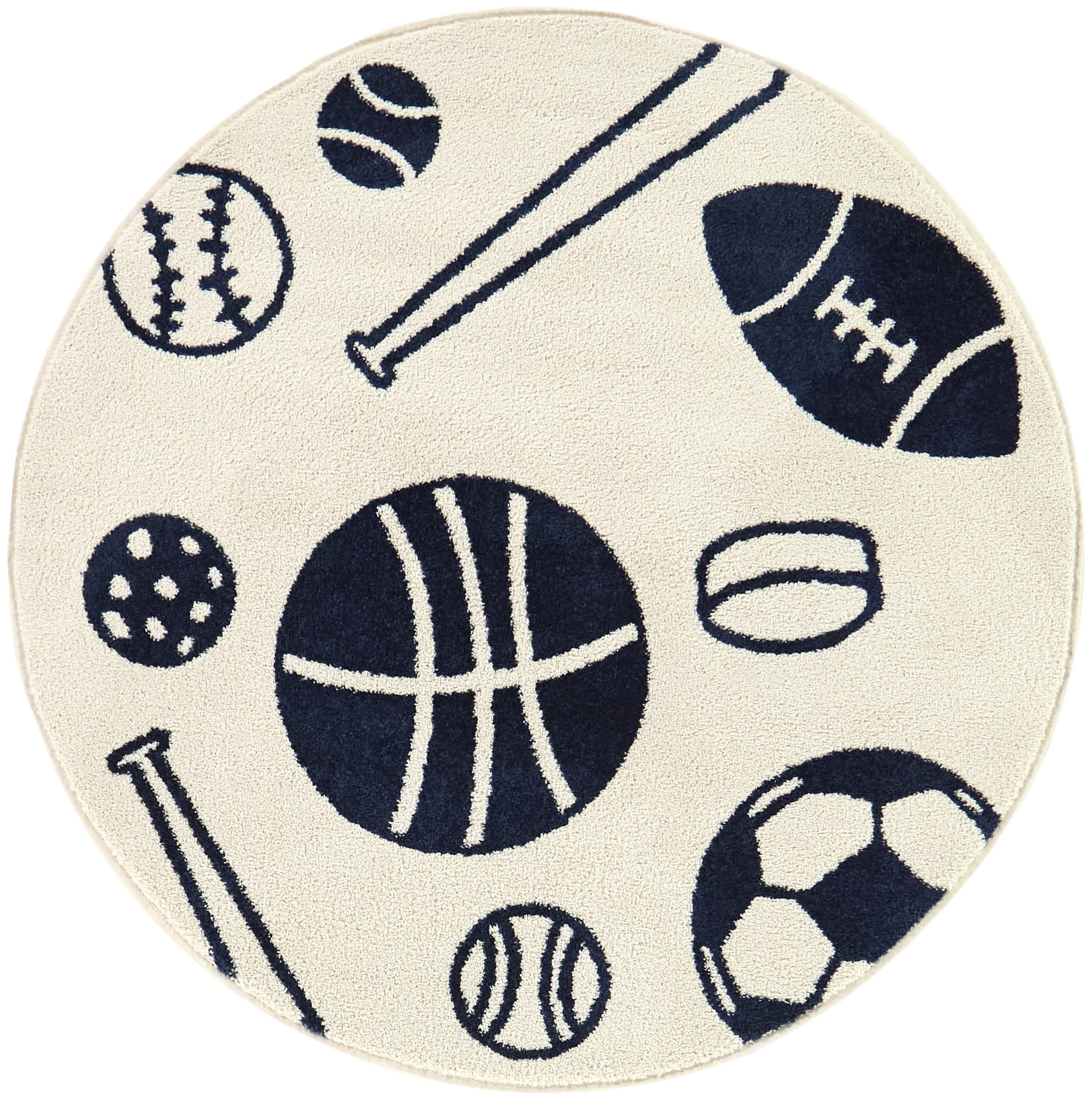 Mainstays Sports Round Indoor Rug, 47" Round | Walmart (US)
