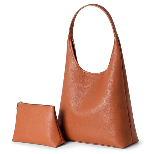 Hobo Bag for Women, Soft Vegan Leather Tote Shoulder Bags, Slouchy Designer Purse, Stylish Large Handbag | Amazon (US)