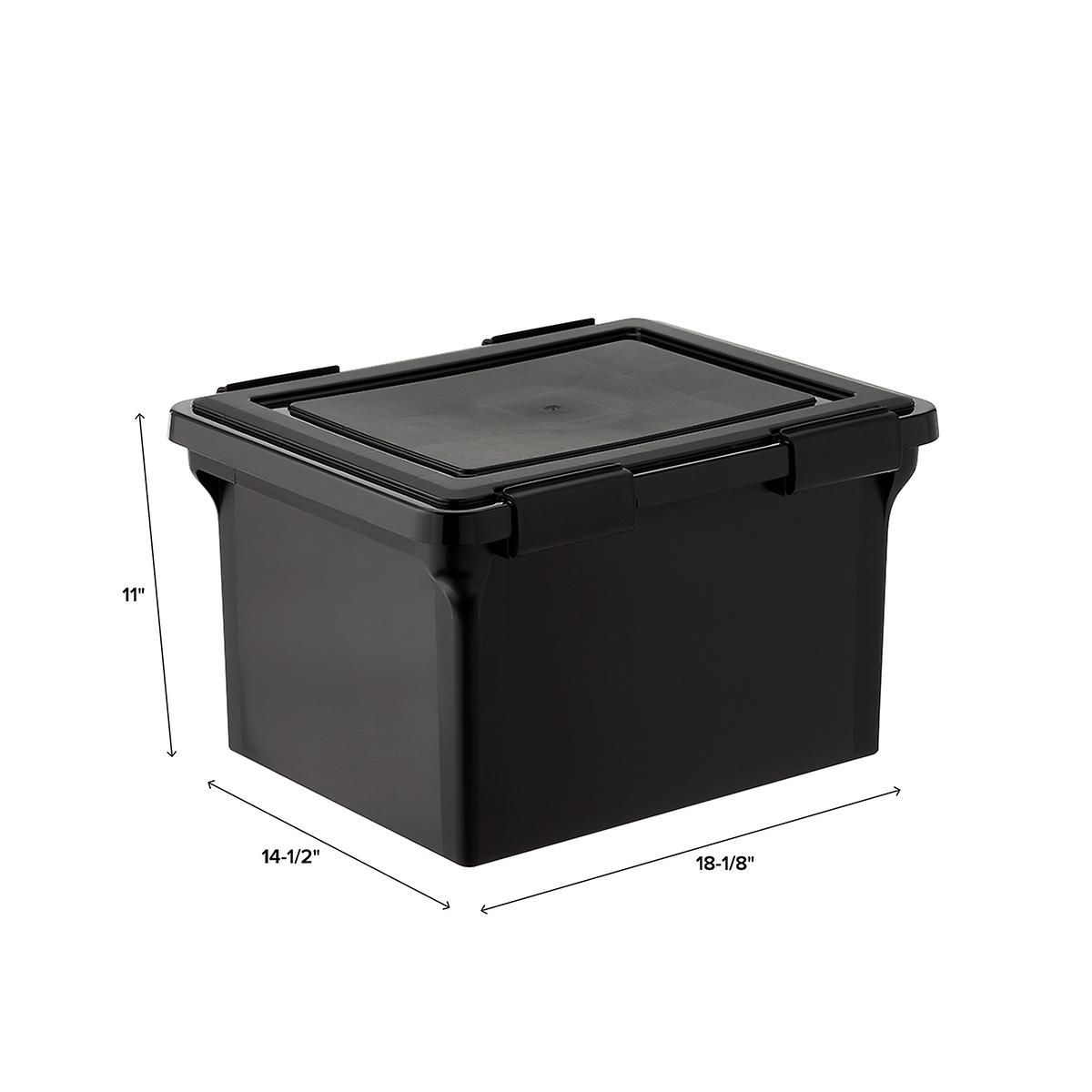 Iris Black Weathertight File Box | The Container Store