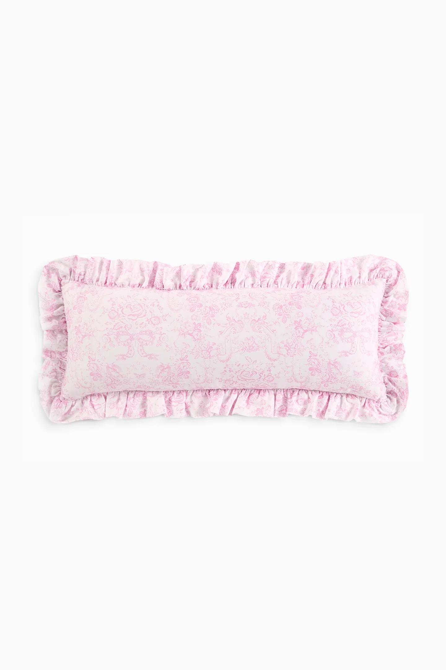 Lumbar Toile Print Ruffle Pillow | LoveShackFancy