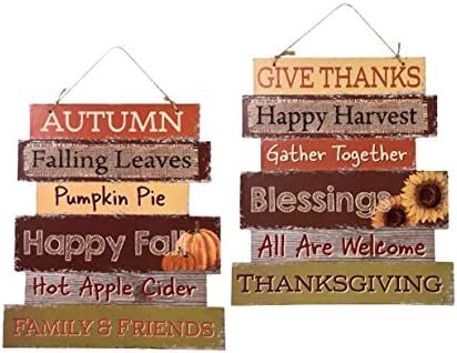 Greenbrier Fall Decoration Hanging Indoor Outdoor Welcome Wood Sign - Thanksgiving and Harvest Bl... | Amazon (US)