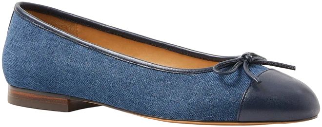 AT Weekend Denim Cap Toe Ballet Flats | Ann Taylor (US)