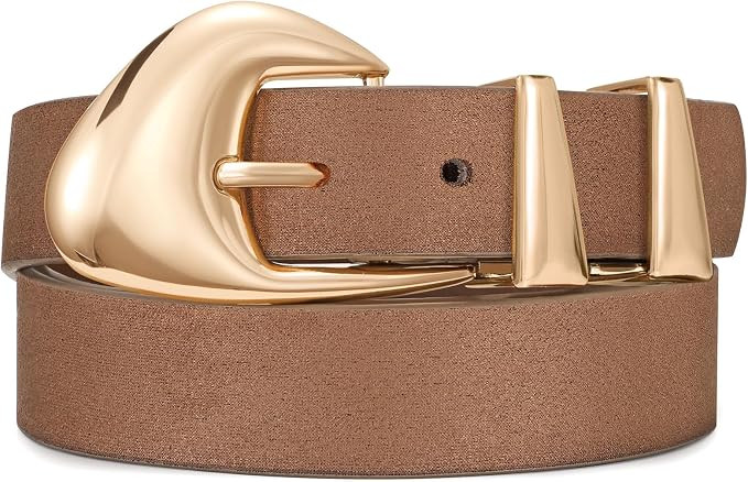 XZQTIVE Women's Leather Belts for Jeans Dress Pants Black Brown Belts for Women Ladies Waist Belt... | Amazon (US)