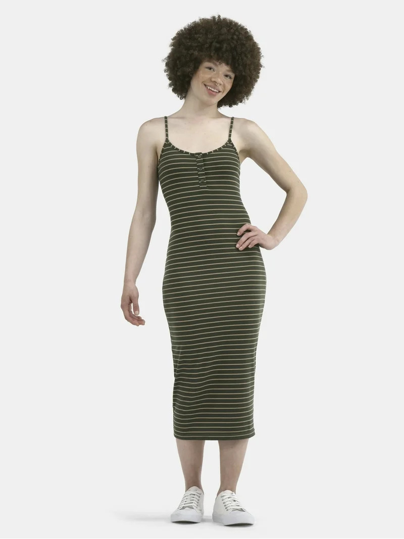 No Boundaries Strappy Midi Dress, Women's - Walmart.com | Walmart (US)