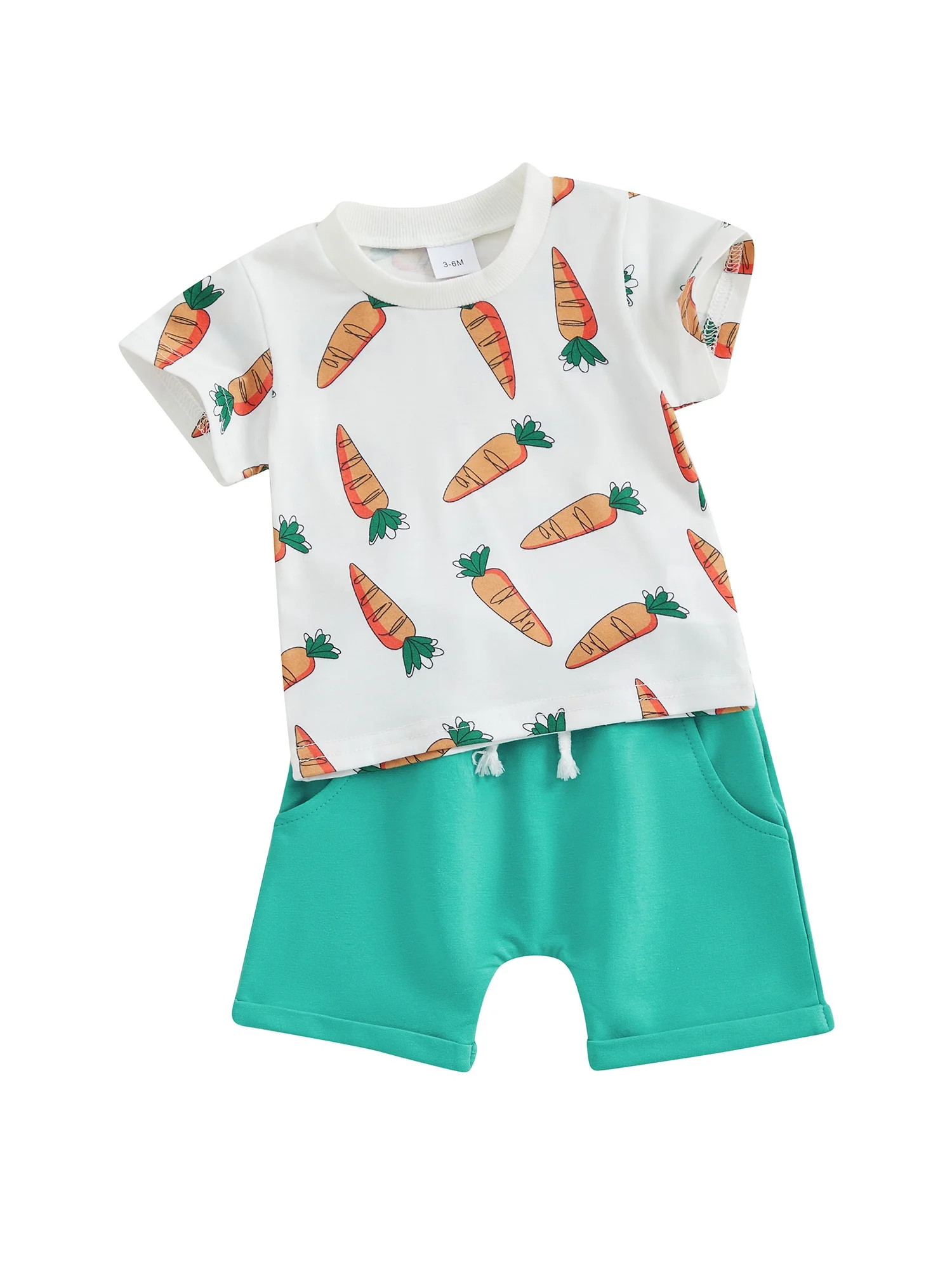 jaweiwi Baby Toddler Boys Easter Shorts Clothes Sets 3 6 9 12 18 24 Months Short Sleeve Carrot Pr... | Walmart (US)
