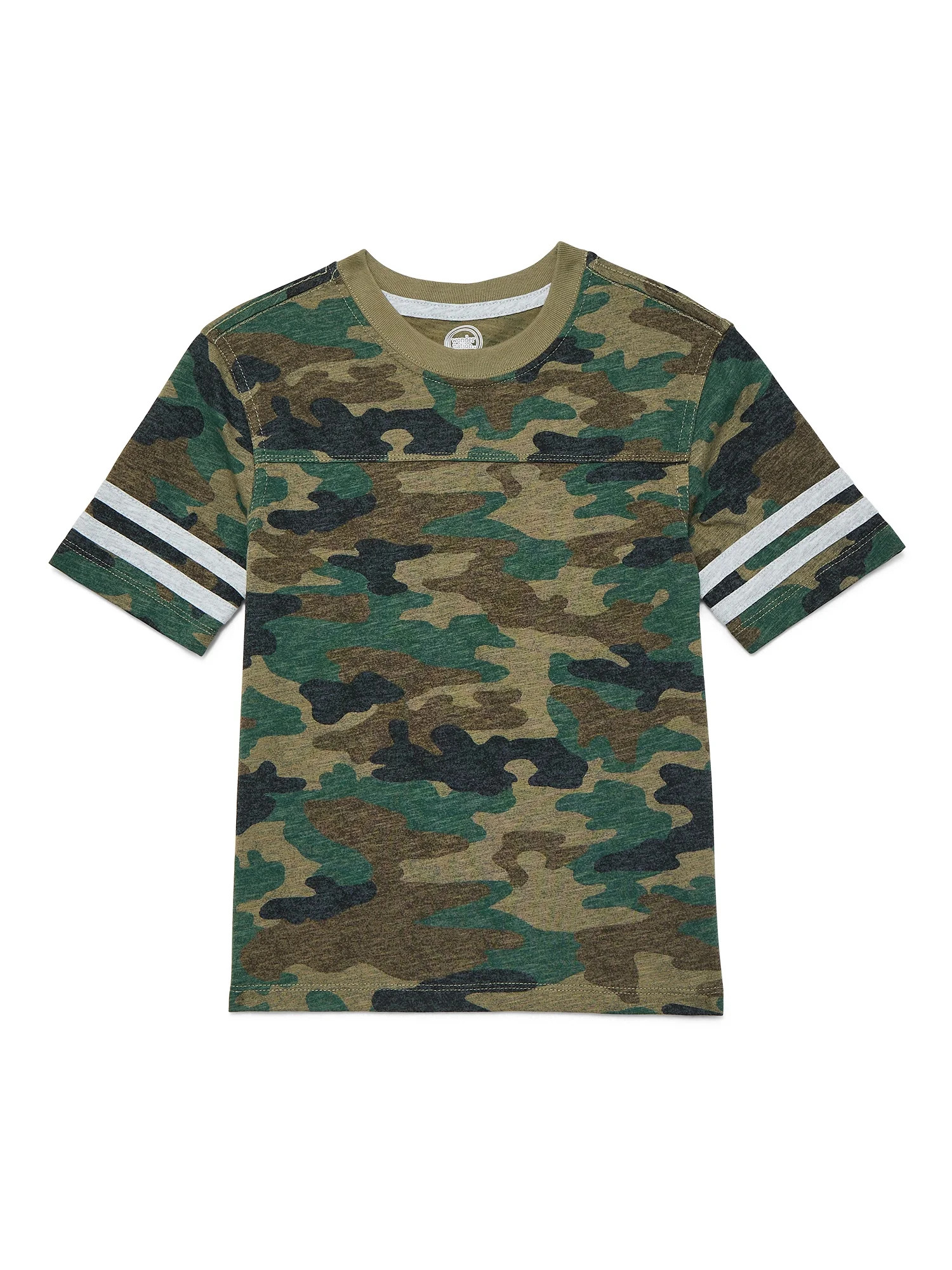 Wonder Nation Boys Football T-Shirt with Short Sleeves, Sizes 4-18 & Husky | Walmart (US)