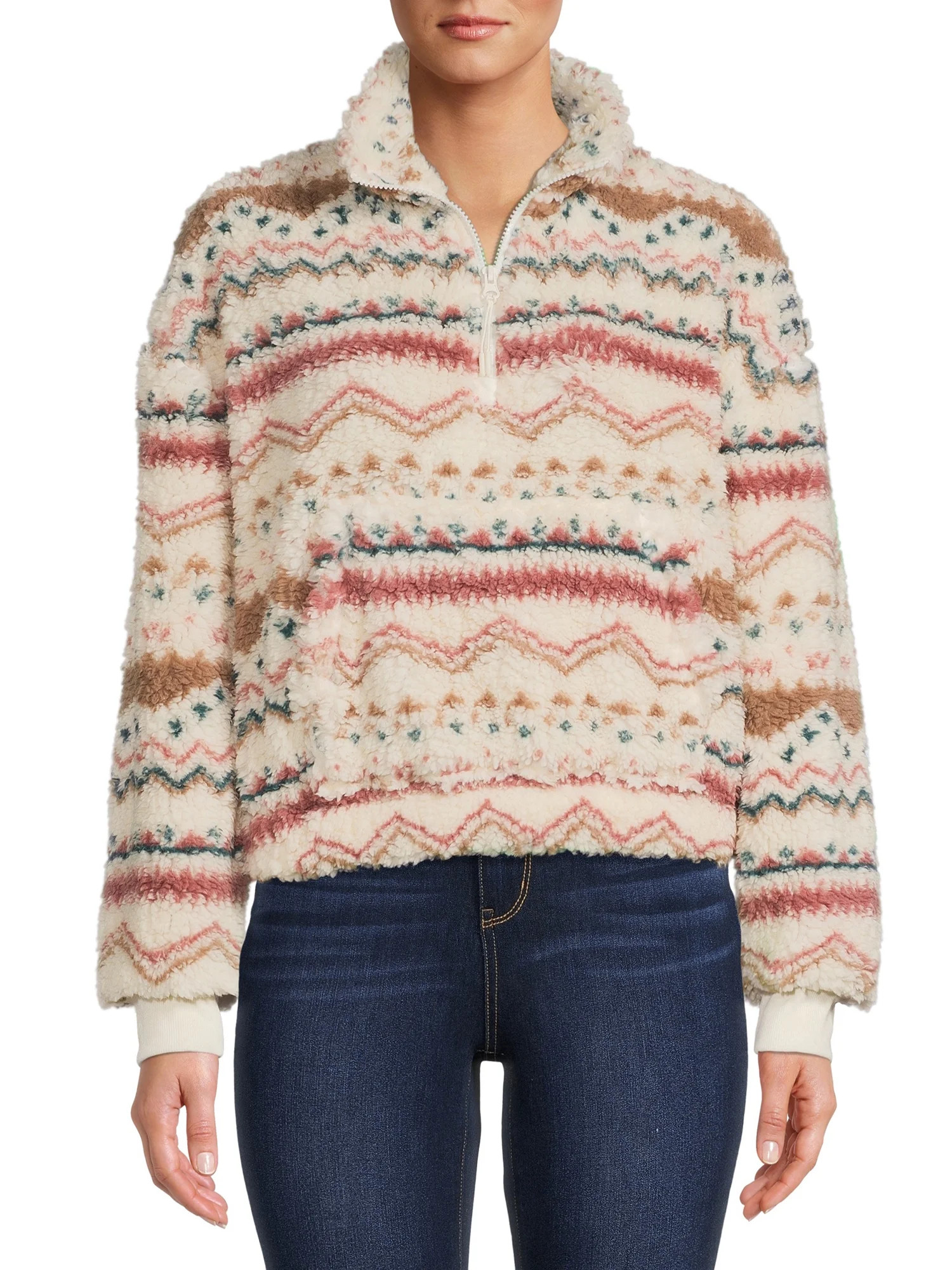 Wild Skye Juniors Half Zip Pullover with Pocket - Walmart.com | Walmart (US)
