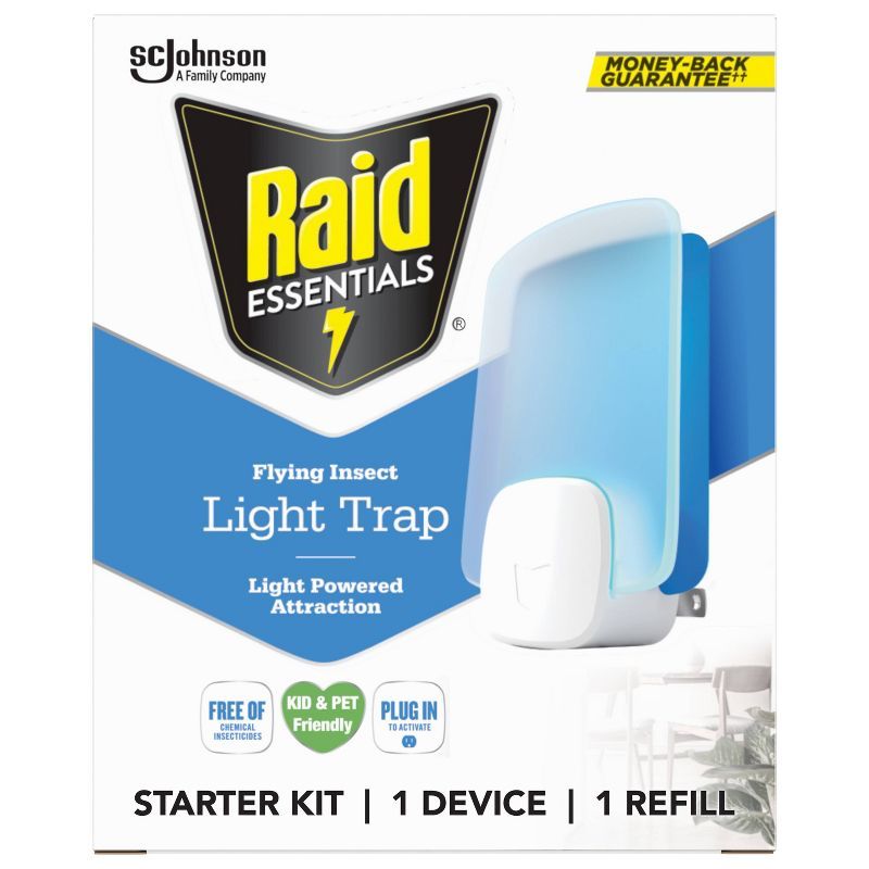 Raid Essentials Flying Insect Light Trap Starter Kit - 1 Device + 1 Refill | Target