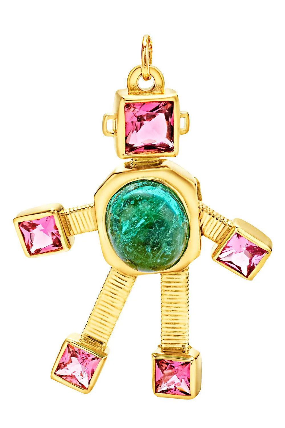 Pariaba Tourmaline Rubellite Mini Heart Robot Pendant | VAN | Marissa Collections