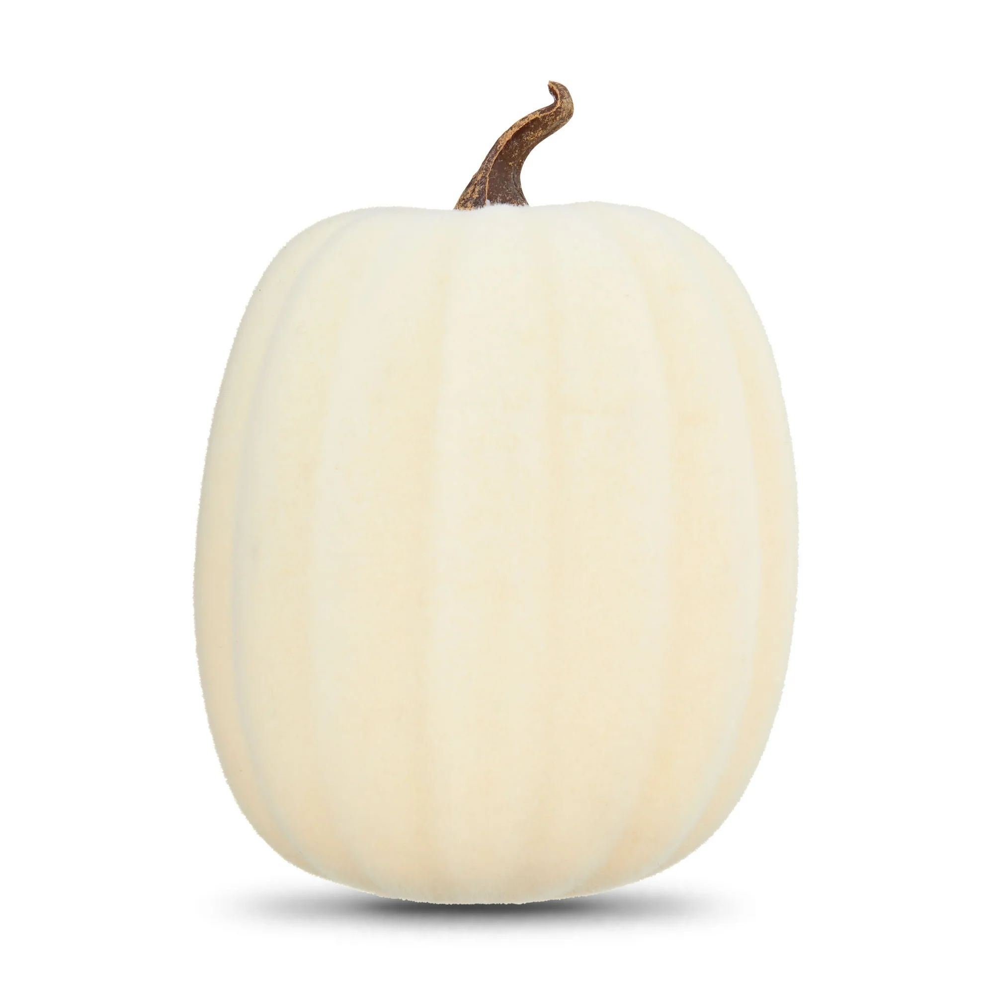 Harvest Cream Flocked Pumpkin, 4", by Way To Celebrate - Walmart.com | Walmart (US)