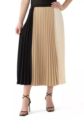 Anne Klein Women's Pleated Color Block Skirt | Belk
