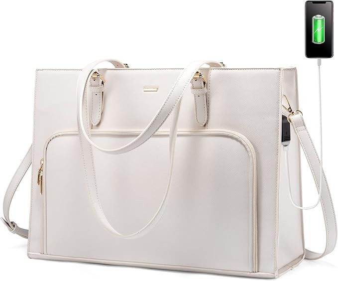 LOVEVOOK Laptop Bag for Women 15.6 inch Waterproof Work Tote Bag Briefcase with USB Charging Port... | Amazon (US)