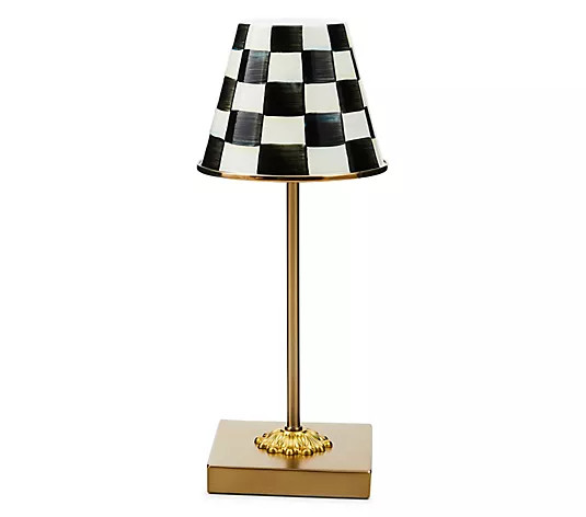 MacKenzie-Childs Courtly Check LED Rechargeable Table Lamp | QVC