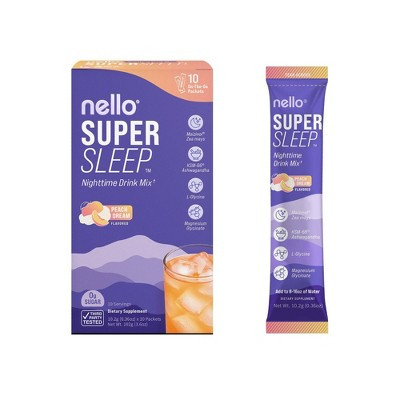 Nello Supersleep Drink Mix Supplement Powder - Peach Dream - 10ct | Target