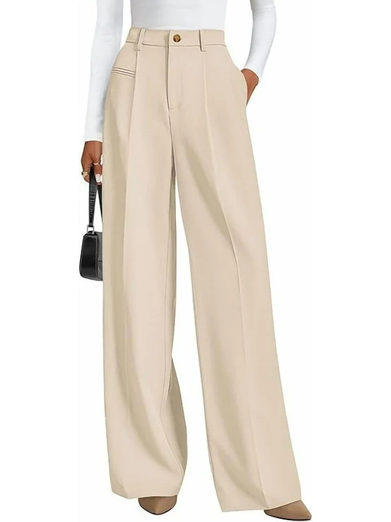 PRETTYGARDEN Womens Wide Leg Dress Pants Business Casual Flowy Work Palazzo Pants High Waisted Sl... | Walmart (US)