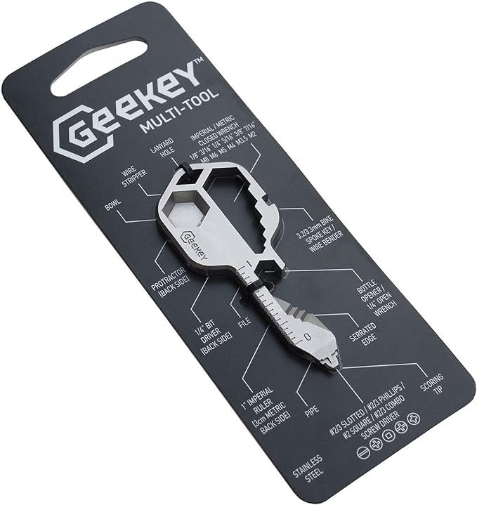 Geekey Multi-tool | Original Stainless Steel Key Shaped Pocket Tool for Keychain | Mini Utility G... | Amazon (US)