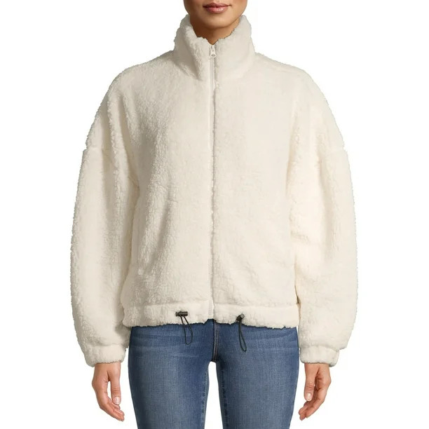 No Boundaries Juniors Full Zip Sherpa Jacket - Walmart.com | Walmart (US)