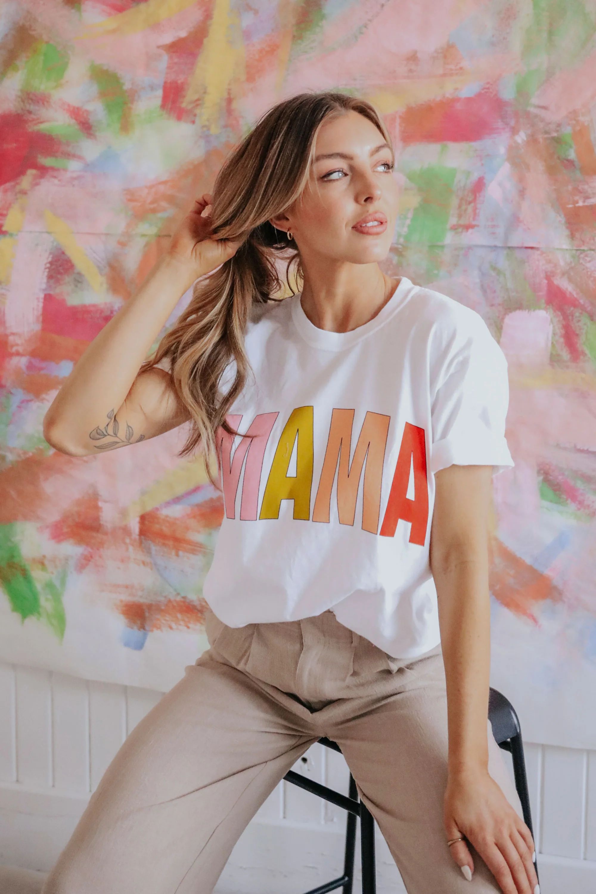 friday + saturday: mama t shirt - rainbow | RIFFRAFF