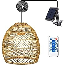 Wonder Solar Pendant Lights Outdoor - Solar Hanging Lanterns with Remote Dimmable Outdoor Chandelier | Amazon (US)