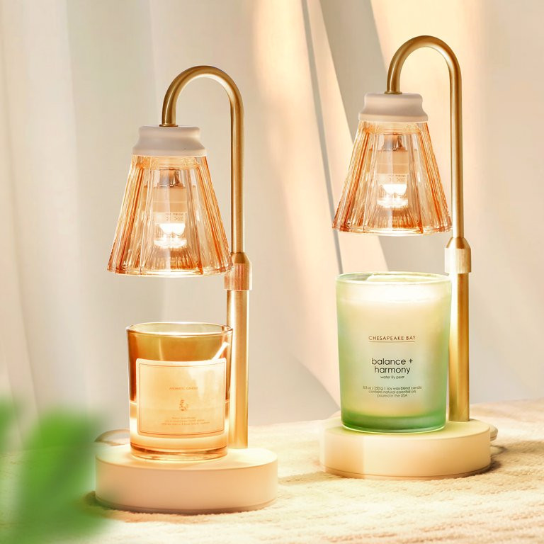 Aracky 2-Pack Candle Warmer Lamp with Dimmer, Lamp Candle Heater with 4 Bulbs for 3 Wick Candles,... | Walmart (US)