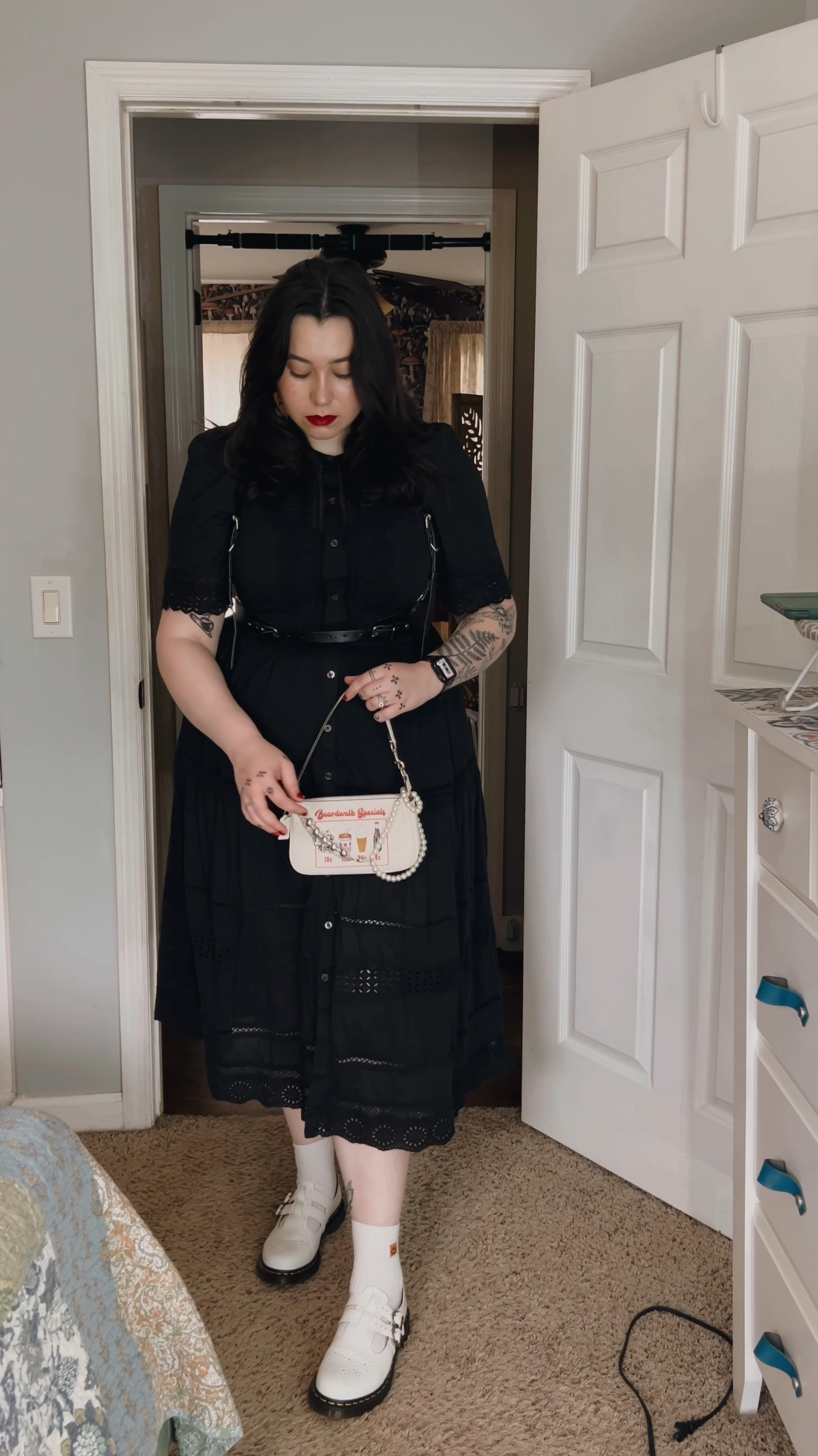 Black dress red lip midsize dress outfit ideas 

#LTKFindsUnder100 #LTKSeasonal #LTKMidsize