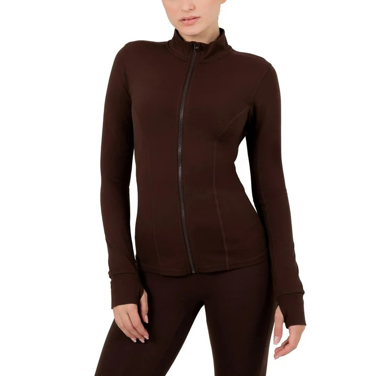 Yitty Active Women's Ultraluxe Full Lenght Full Zip Jacket, Athleisure, 4-Way-Stretch, Thumbholes... | Walmart (US)