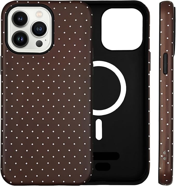 for iPhone 15 Case Cute Polka Dot Phone Case Compatible with MagSafe, Dual-Layer Shock Protection... | Amazon (US)