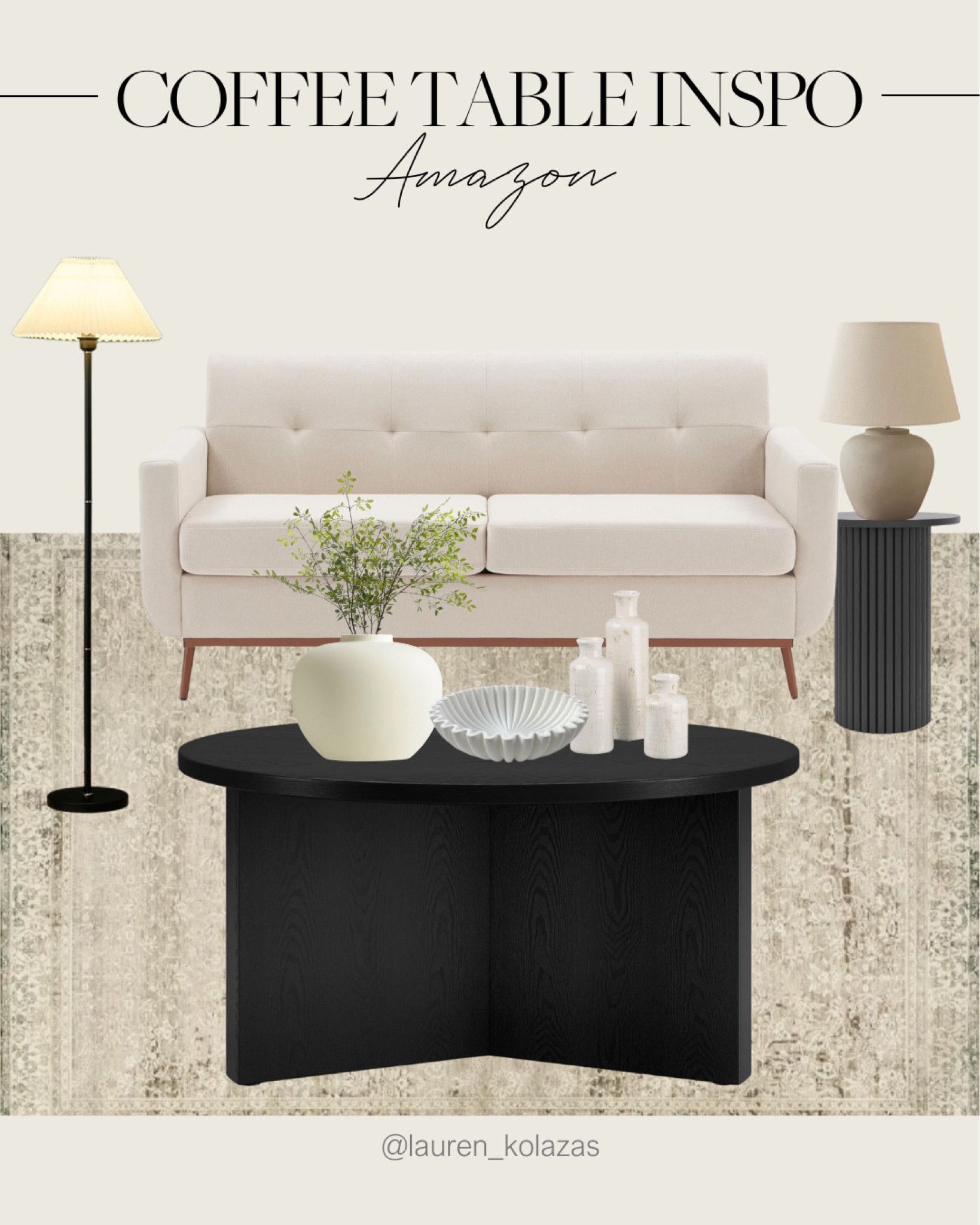 Here's an aesthetic black coffee table for design aficionados! This minimalist design from Amazon levels up your living room especially when styled with this nude couch, classic rug, and more.
#affordablefinds #livingroomrefresh #decorinspo #interiordesign

#LTKHome #LTKSeasonal #LTKStyleTip