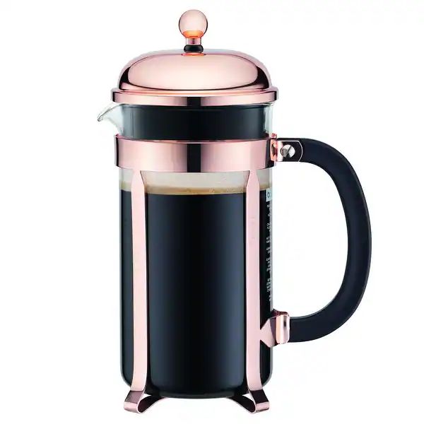 Chambord French Press Coffee Maker, Glass, 34 Ounce, 1 Liter, Copper | Bed Bath & Beyond