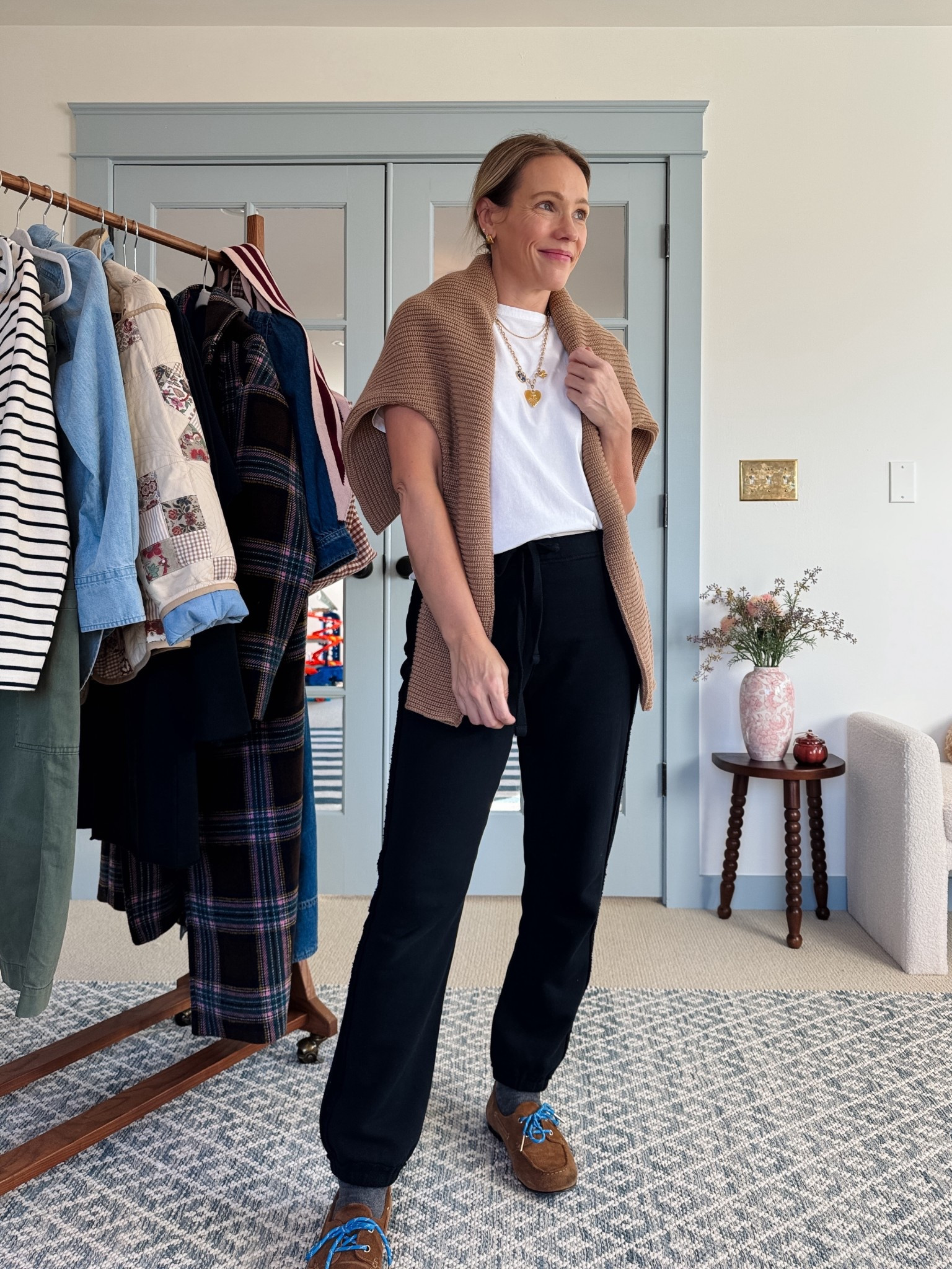 Sizing in the sweatpants & sweaters is generous but still wearing my regular size small. Pants are full length but not too long, I’m 5’3” Also linked a few more favorite button down & dress styles from @frankandeileen #frankandeileenpartner #wearloverepeat @Shop.LTK #liketkit

#LTKOver40 #LTKGiftGuide #LTKActive