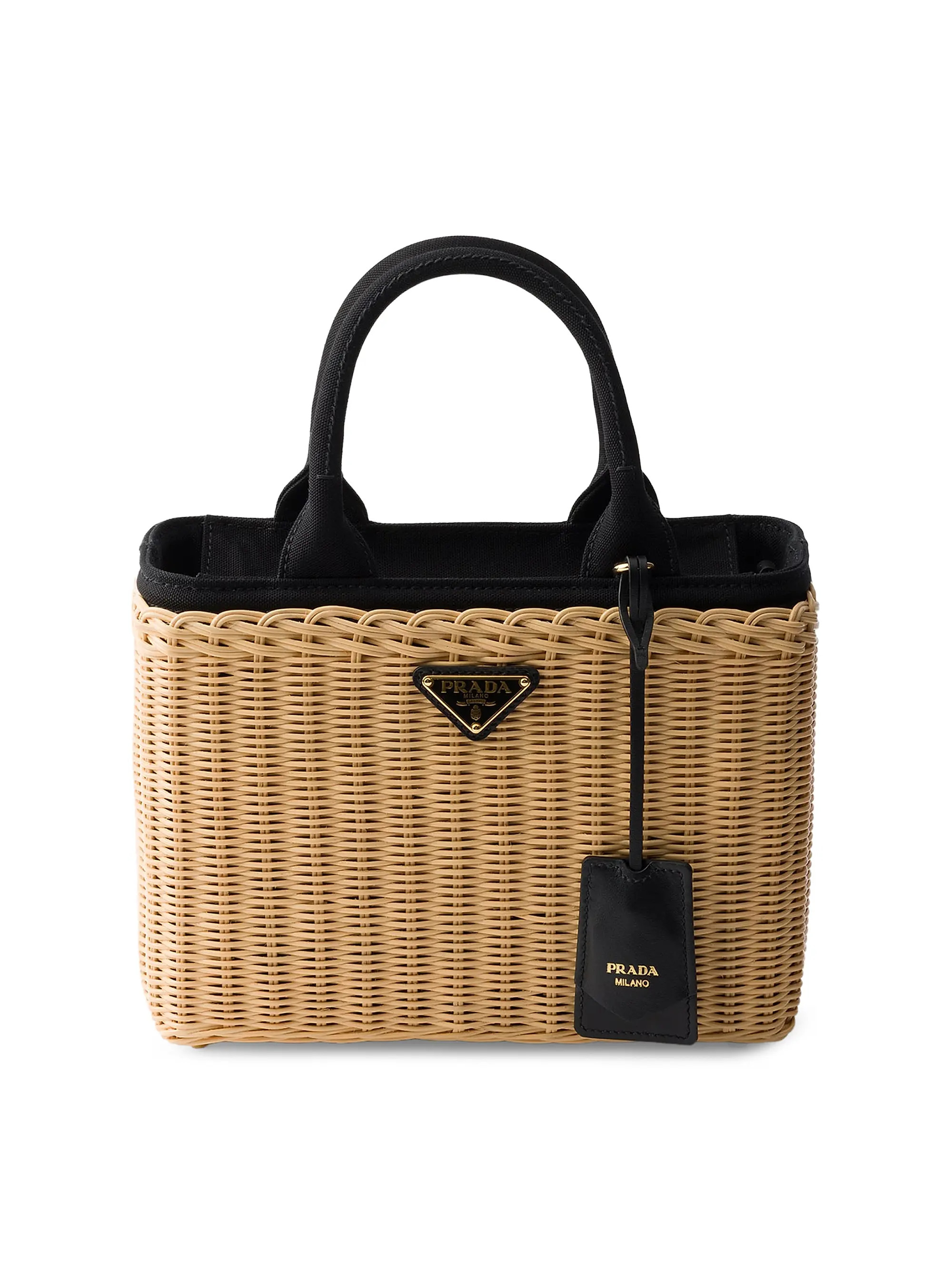 Medium Wicker and Canvas Tote Bag | Saks Fifth Avenue
