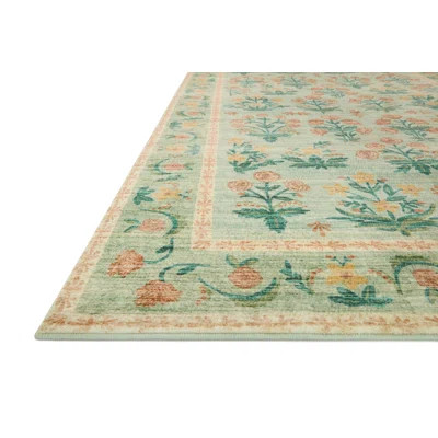 Rifle Paper Co. x Loloi Eden Mughal Rose Blush Rug feat. CloudPile | Birch Lane