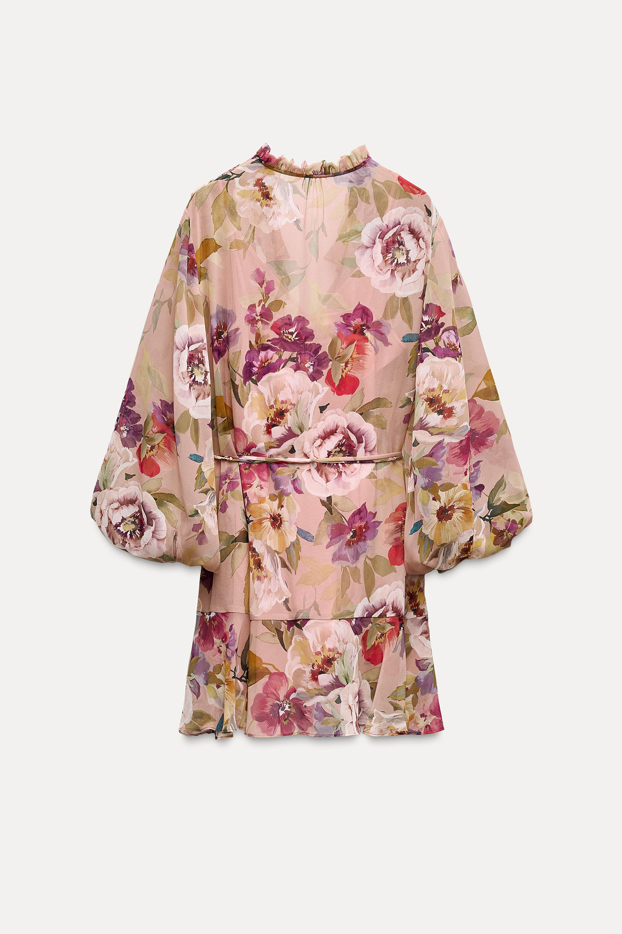 FLORAL PRINT RUFFLED MINI DRESS | Zara IT