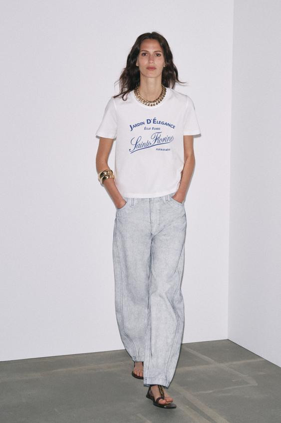 CONTRAST SLOGAN T-SHIRT | Zara UK